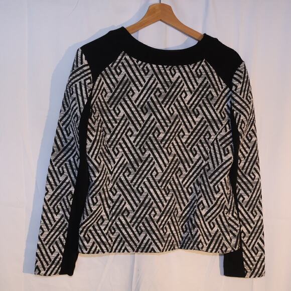 Ruby Road Size 10 Blazer Zip Front Black White Black Trim - Picture 9 of 14